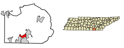 Marion County Tennessee Incorporated and Unincorporated areas Kimball Highlighted 4739400